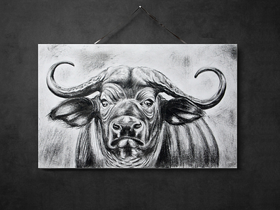 The Strength in Us buffalo fun at work pencil drawing rage sketch stability strength workspace