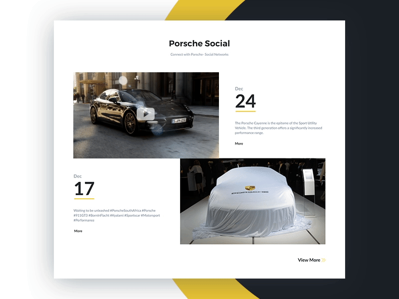 Porsche Social automotive blog car designer gif interaction design porsche uiux website