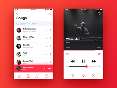 iPhone Music- Redesign Concept audio app interaction design ios app iphone music music now playing songs uiux