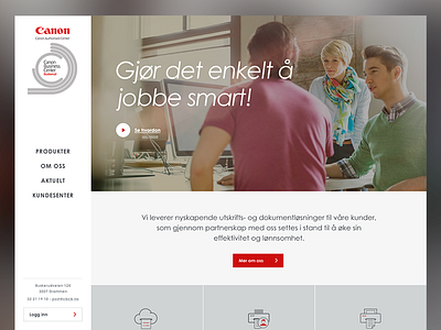 Canon Business Center redesign clean design interface ui web website
