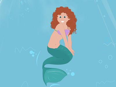 A little mermaid brave illustration merida pixar