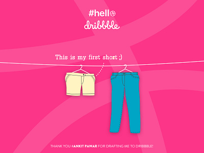 Hey, Dribbble! creative debut dribbble first shot funny hello illustration invites sketch welcome shot
