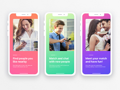 Dating App Walkthrough colors dating app chat messaging walkthrough