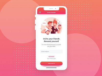 Invite a Friend invite invite design invite friends iphone mobile app ui design