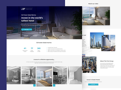 Hotel investments - Landing Page design landing page web
