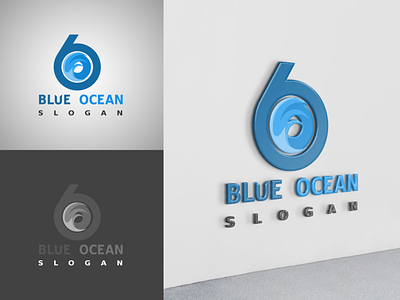 Logo Blue Ocean branding design graphic design letter logo logo text logo