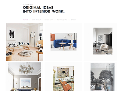 Portfolio page interior design ui ux web design