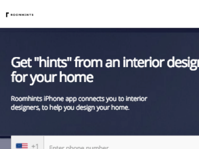 Roomhints.com Frontpage Design app design elegant mobile website