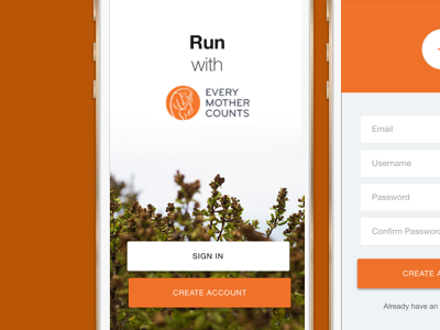 Mobile App Design for Charity Every Mother Counts