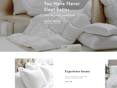 UI / UX design for luxury bedding Site bedding ecommerce ui ux