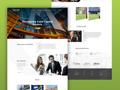 ASIFMA homepage redesign idea beta clean color debut design designers marketing semi flat ui ux