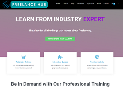 Freelance Hub lms website web design web development wordpress