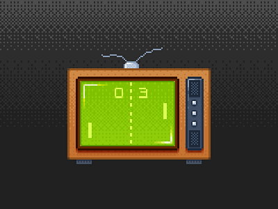 Retro TV 8bit old school old tv pixel art pong retro tv video games