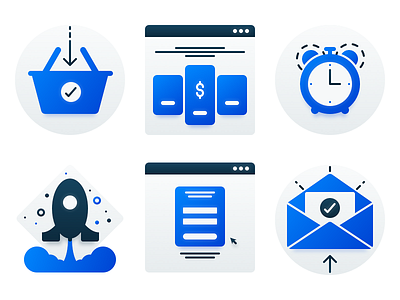 Small Illustrations emails icons illustrations login orders payments pricing pricing page