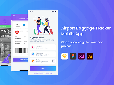 Airport Baggage Tracker App app branding design graphic design illustration logo typography ui ux vector