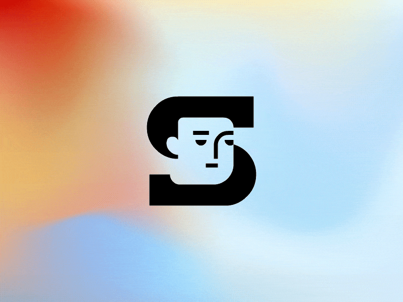 Stepush animation face gif gradient identity letter logo logotype man mark minimal s