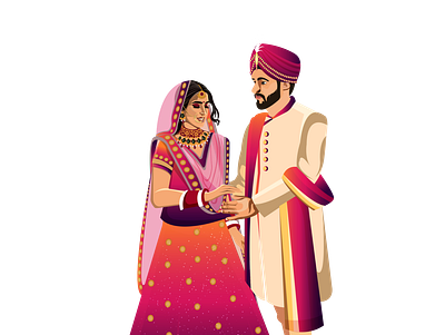 Indian Couple Wedding app branding couple illustration design graphic design illustration indian couple indian wedding logo motion graphics typography ui ux vector