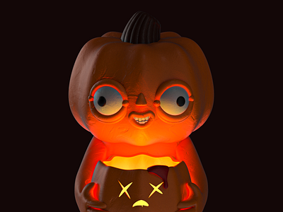 Jack-o'-lantern 3d art c4d character design cinema4d clay design halloween illustration plasticine spooky