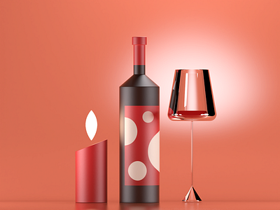 red wine 3d cinema 4d composition concept design dof illustration inspiration maxon modelling pastelle red refraction render shaders texturing wine