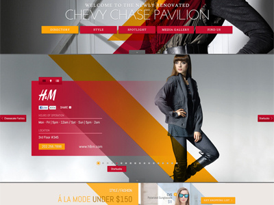 Chevy Chase Pavilion Website branding html 5 logo one page ui ux web web design