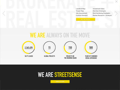 streetsense website black branding logo ui ux web design websites yellow