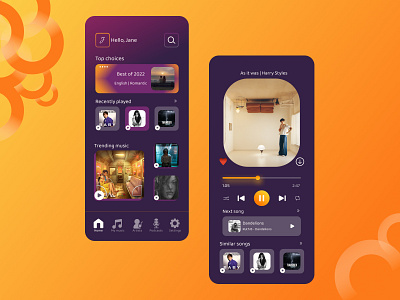 Music player design graphic design ui