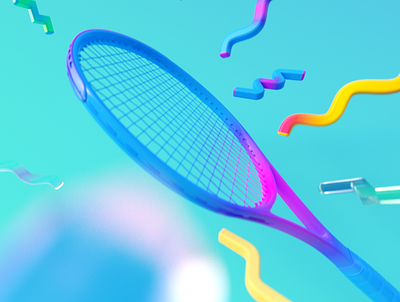 Tennis 3d animation atp cgi cinema 4d colorful design graphic design illustration indian wells menphis playful pop ronald garros sport tennis