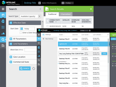 UX/UI for Intelsat satellite management application