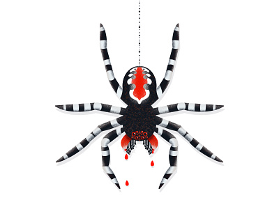 The Joker Spider blood claws fangs halloween illustration joker monster procreate scary spider spooky web
