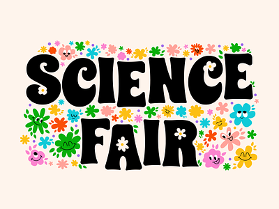 Science Fair cartoons colorful fair figma flowers googly eyes illustrator procreate retro science spring