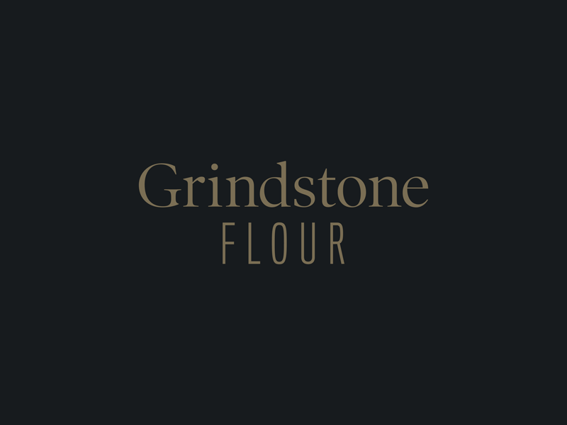 Grindstone Logos design flour icon logo typography