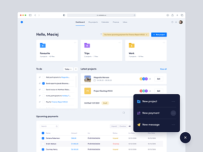 Planner Dashboard - Web app app cards clean concept dailyui dashboard design icon jira minimal overview page payments planner tasks trello ui ux web widelab