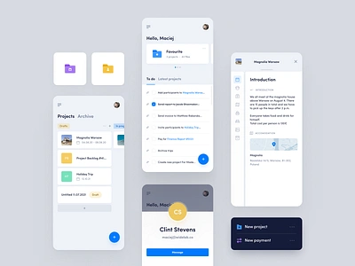 Planner Dashboard - Mobile App app clean dashboard design evernote folders kanban kpi map mobile overlay page planner profile projects tasks to do ui ux widelab