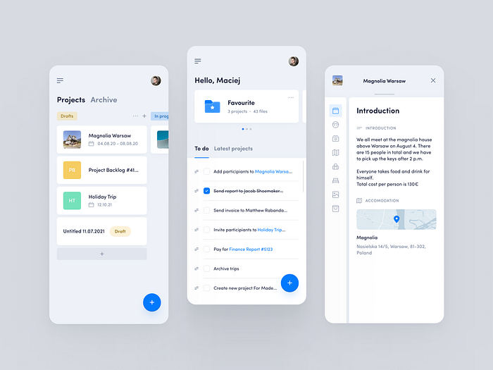 Planner Dashboard - Mobile App by Maciej Kałaska for widelab on Dribbble