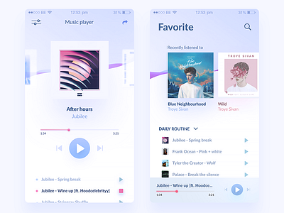 🎶 Music player and favorite page app daily dailyui favorite mobile music music player page ui ux