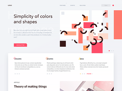 🔸 Simplicity of colors and shapes colors illustration landing orange page red shapes typography web website