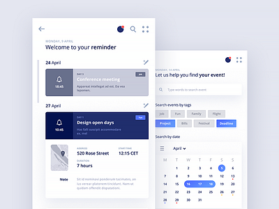 🌊 Reminder app app calendar dailyui events figma page planner reminder to do ui ux