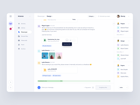 Messenger for Product management app by Maciej Kałaska for widelab on ...