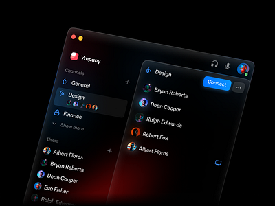 Desktop Communication App UI Concept app glassy minimal navigation ui