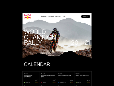 World Champion Rally behance design interface ui ux web webdesign