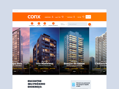 Conx - Construtora behance dailyinspiration design dribbble flat interface layout ui ux ux ui design web web design webdesign