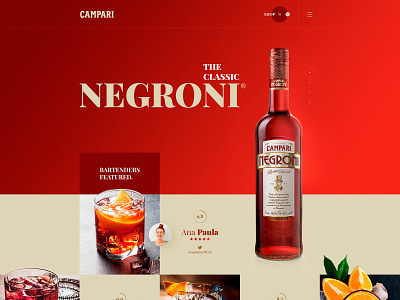 Campari Negroni behance campari design dribbble flat interface layout ui ux ux ui design web web design webdesign