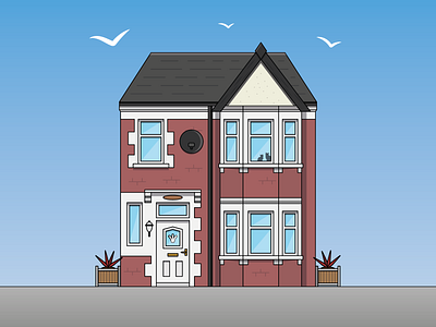 My brother's house! flat house house illustration household houses illustration