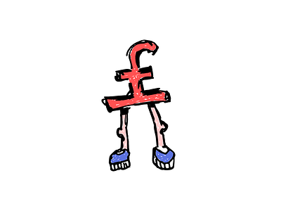 A walking pound sign hand drawn illustration pound sign scribble sketch £