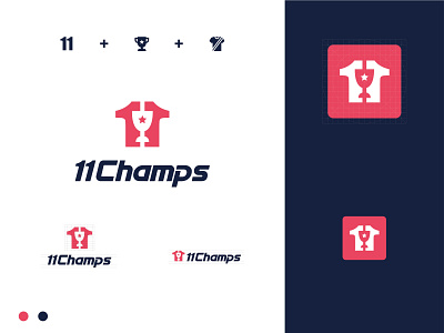 Fantasy Cricket Logo - 11 Champs app branding design illustrator logo vector