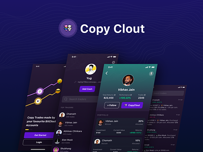 Copy Clout App app bitclout bitcoin copyclout crypto difi figma finance interface ios mobile app ui web3