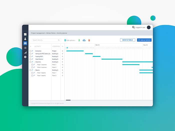 Gantt Chart UI by yugandhar bhamare on Dribbble