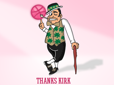 Opening Season on Dribbble basketball celtics first shot invite mascot nba pink thank you thanks