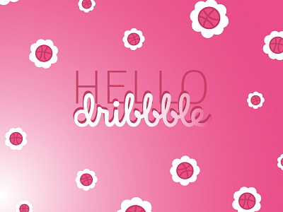 Dribbble Debut debut dribbble floral illustration logo shot typography