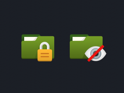 Restricted folders eye flat folder icon lock permissions